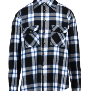 Camicia RICHMOND X in flanella nero/blu/grigio