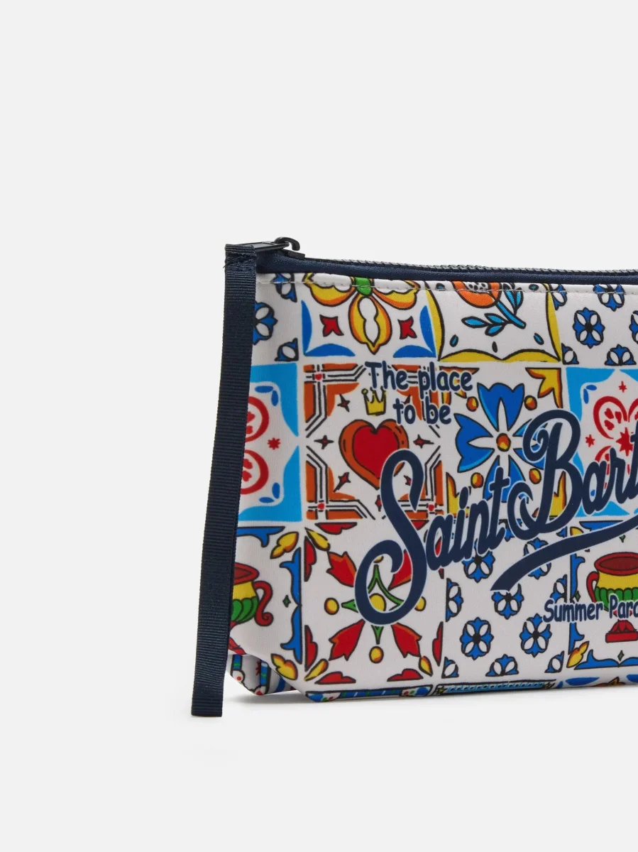 Pochette Aline in scuba con stampa maiolica - immagine 3
