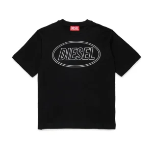 DIESEL T-shirt con logot circle over nera
