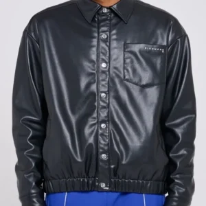 Camicia RICHMOND X in ecopelle con tasca nero